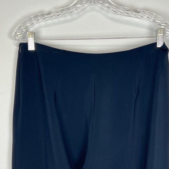 Badgley Mischka Womens Blue Stretch Crepe Fitted Pants Dress Trousers size 8 - Picture 6 of 12